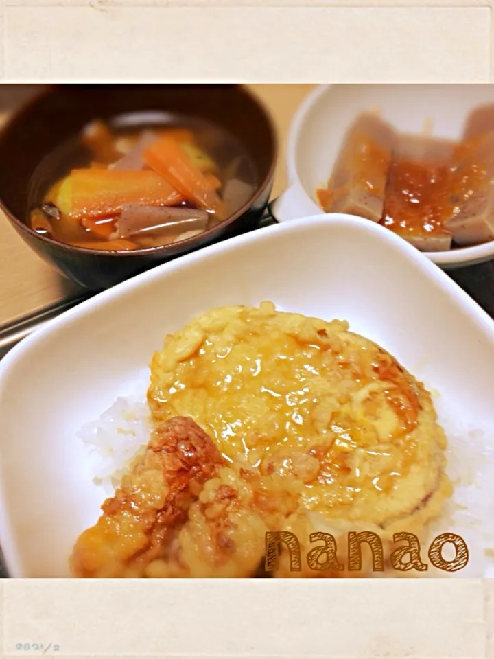 久しぶりの投稿だけど‼‼なんだかとっても地味ぃ〜〜〜な天丼⋆′◡ु͐‵⋆|ナナオさん