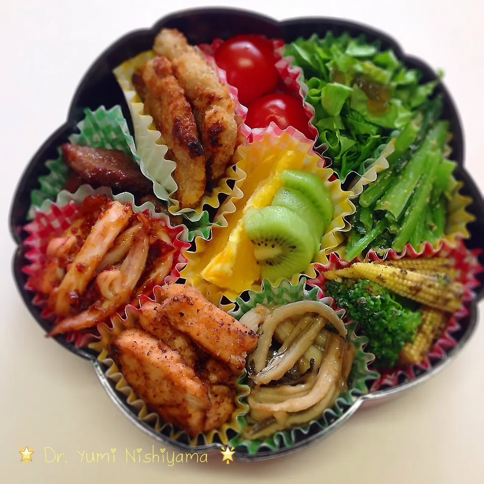 Snapdishの料理写真:ドクターにしやま由美式ダイエットプレートのお弁当‼︎|ドクターにしやま由美式時計回りダイエットプレートさん