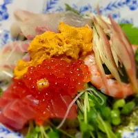 Snapdishの料理写真:ジイジの豪華海鮮丼( ´)Д( ｀ )♡|peanutさん