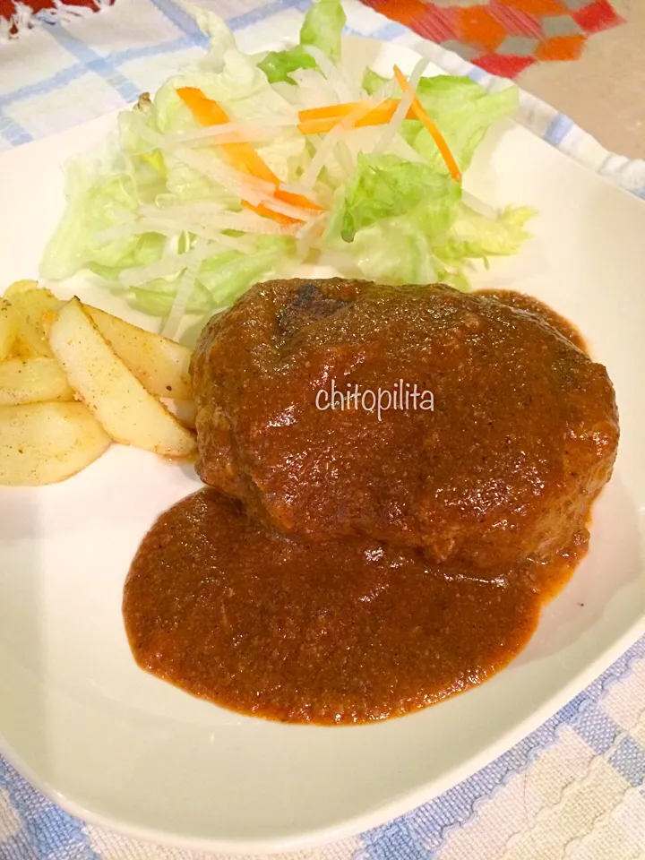 Hamburger steak - 煮込みハンバーグ|chitopilitaさん