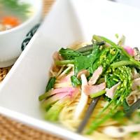 春色和風パスタ *  根っ子が真っ赤よPOPAIス―プ ~~   ばぶた市へようこそ風   ~~