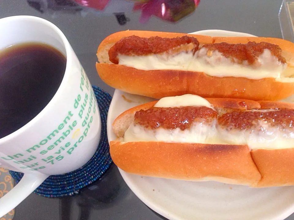 朝食『カツホットドッグ＆Coffee』|コージ💫さん