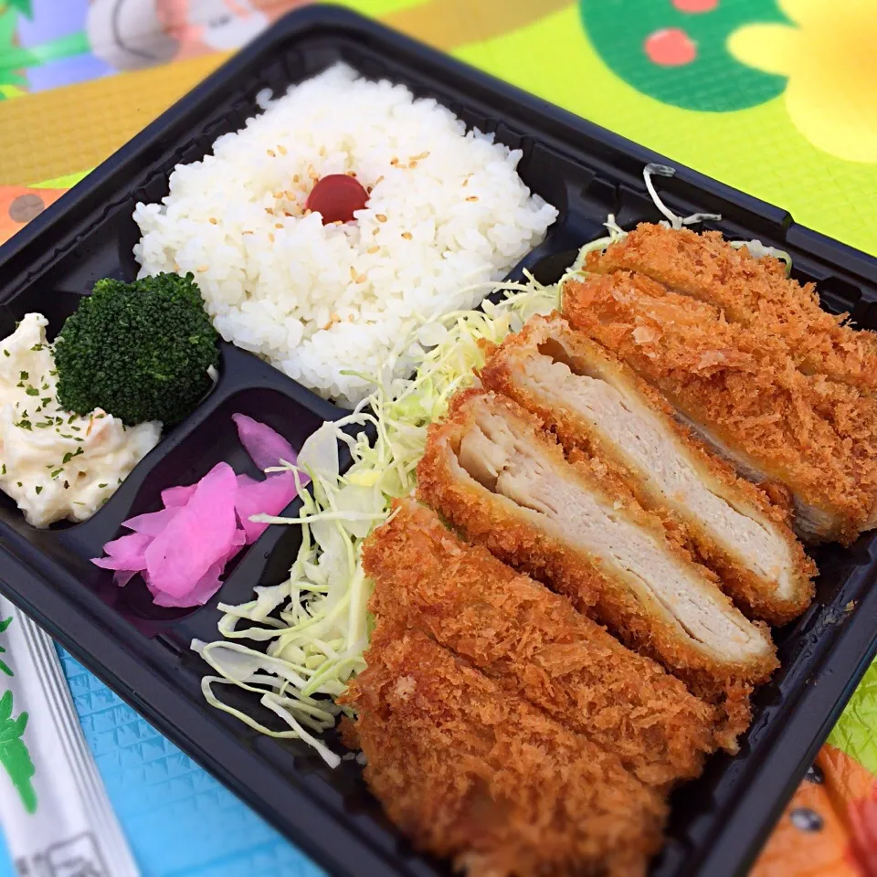 昭和記念公園でお花見。ミルフィーユカツ弁当|さるさん