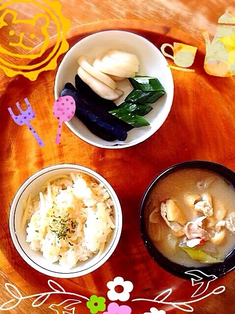 タケノコご飯と豚汁|りかさん