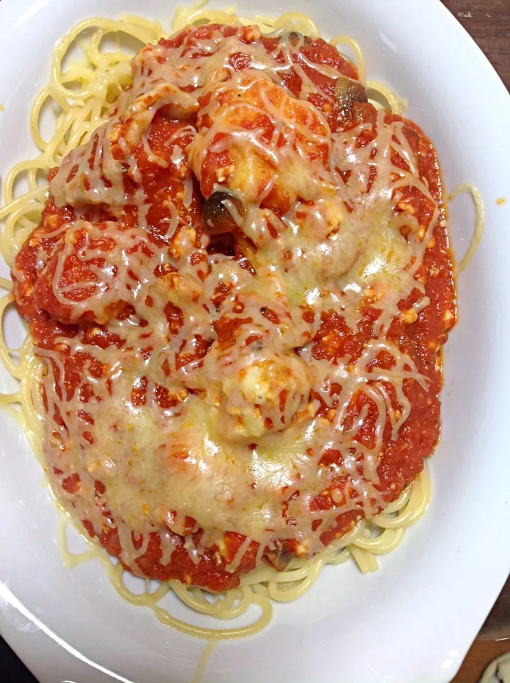 Meat balls baked spaghetti|Miki Jorierose Obispoさん