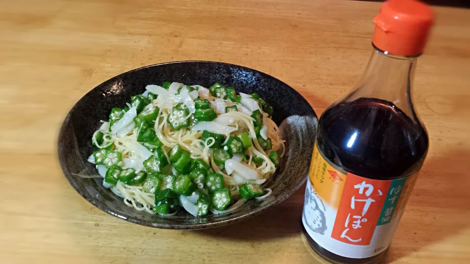 イカとオクラのかけポン酢パスタ|中村繁之さん