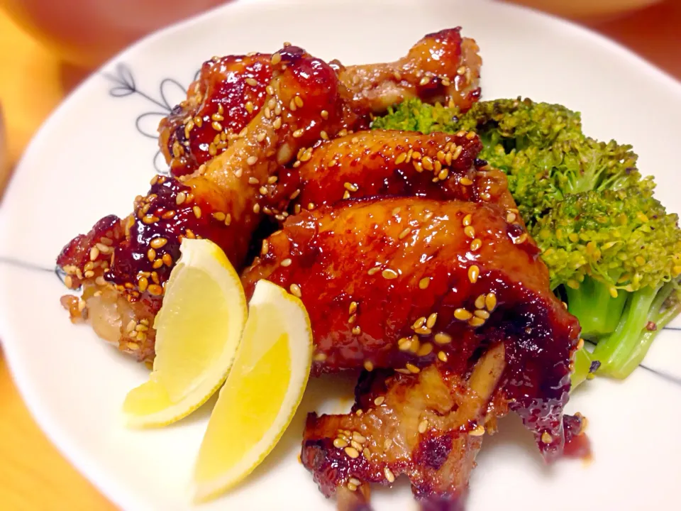 鶏手羽のにんにく大葉醤油照り焼き|あいあいさん