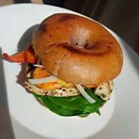 bagle with shrimp & chicken|이정현さん