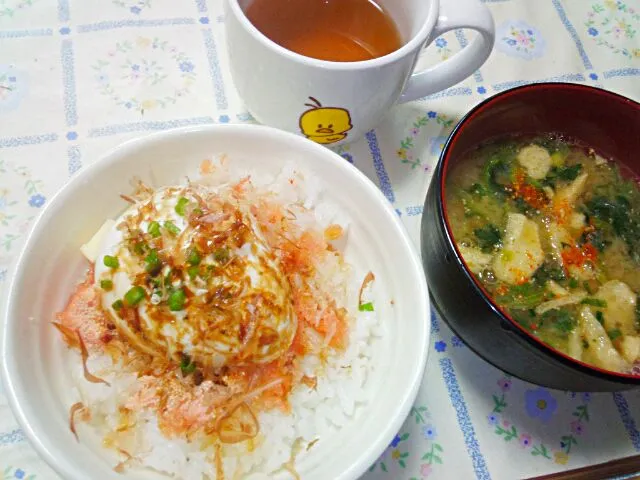 ズボラ飯　明太子豆腐丼|うたかた。さん