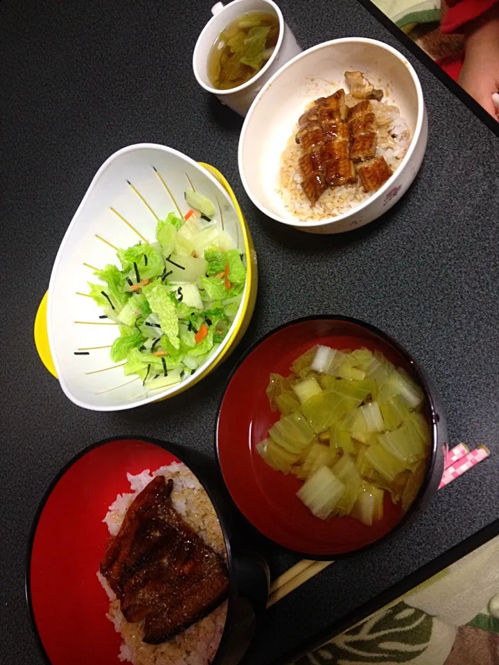 鰻重•お浸し•お吸い物|うるしちかさん