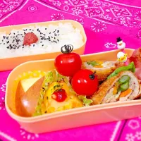 Snapdishの料理写真:豚肉の野菜ロールフライ、ベーコンのポテト巻き、ゆで卵のチーズ焼き、|ぽていとさん