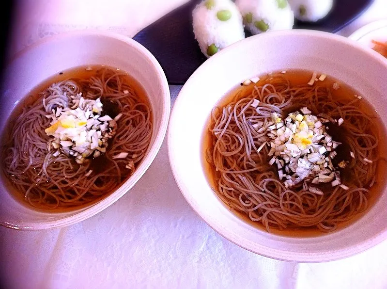 ねぎたっぷりとろろ昆布の煮麺|めぇさん