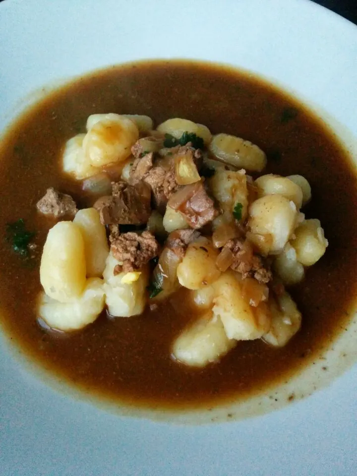 Chicken liver with gnocchi (jatra na cibulce s bramborovymi noky)|LucieFoodさん