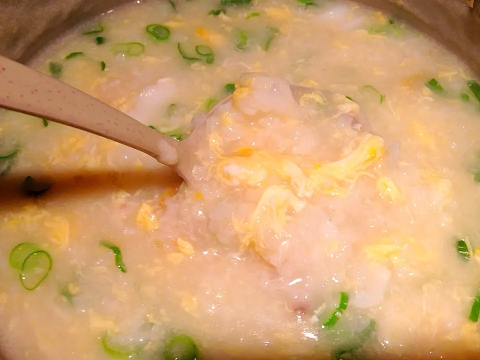 Snapdishの料理写真:Fish and egg drop porridge|Allissa Zhaoさん