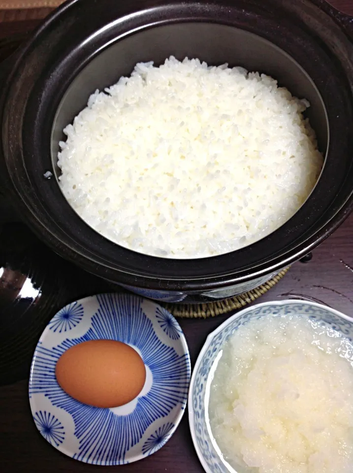 Snapdishの料理写真:土鍋ご飯で卵かけ御飯(*^◯^*)|バリィちゃんさん