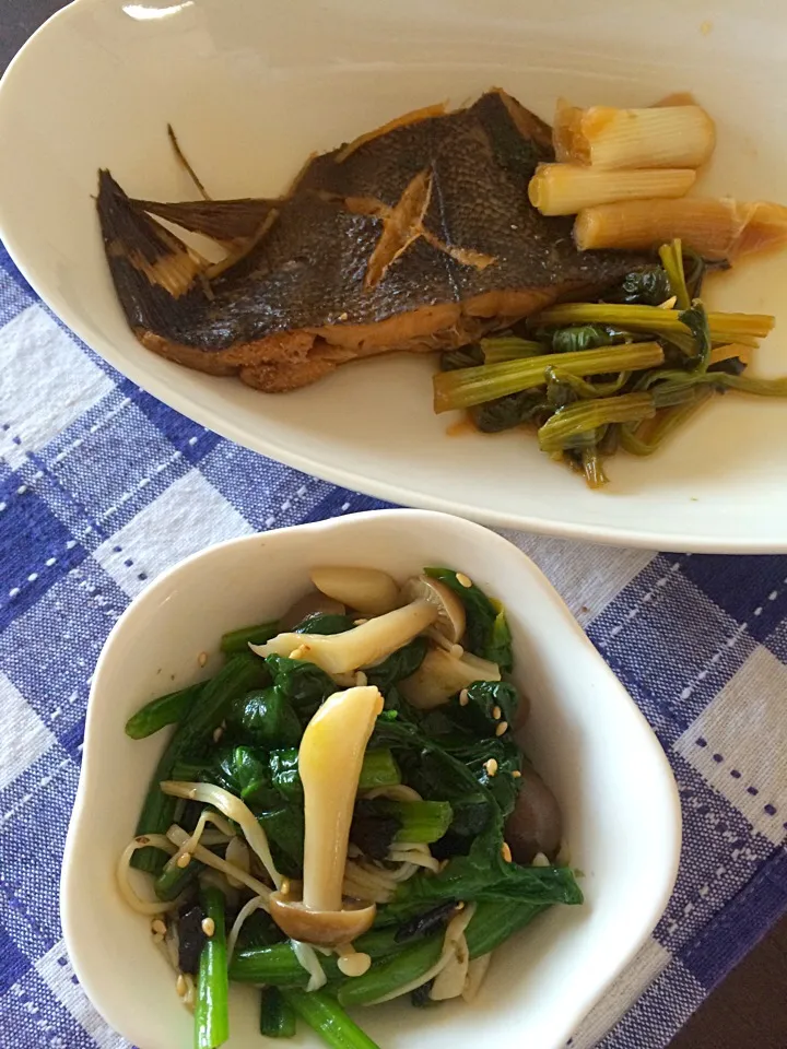 カレイの煮付  ほうれん草の磯辺和え|大塚 みきさん