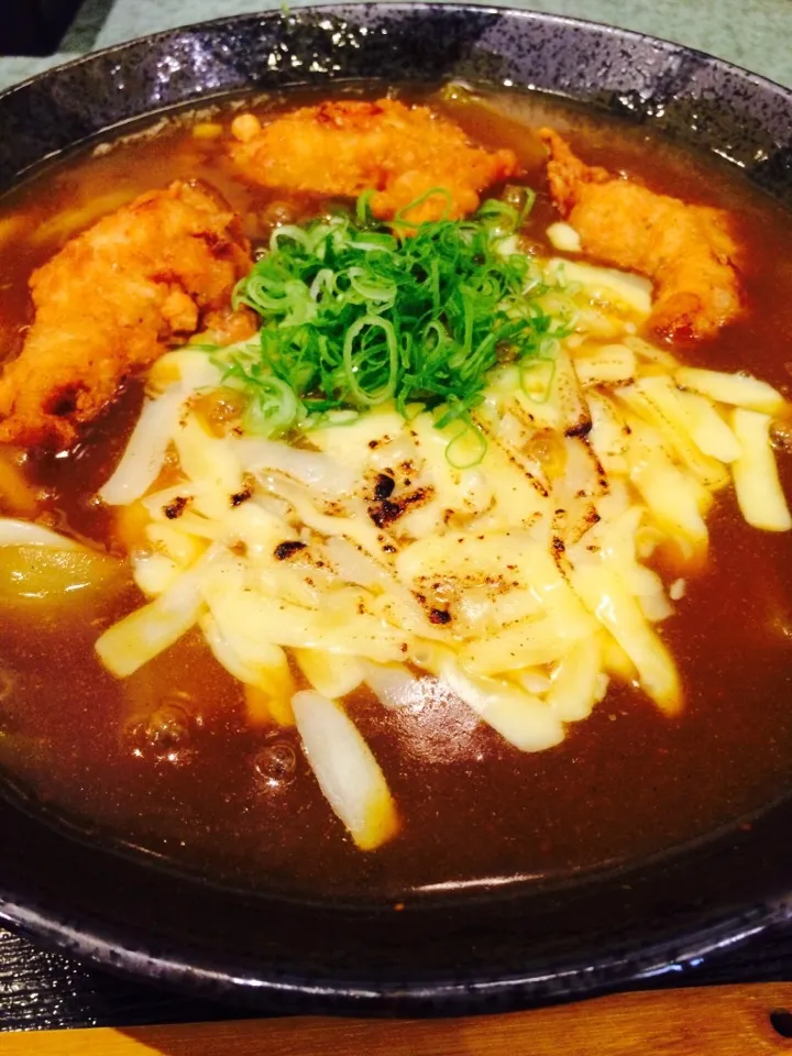 鶏天チーズカレーうどん|くいちゃんさん