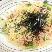 ベーコン、ブロッコリー、ジャコの和風パスタ|福岡さん