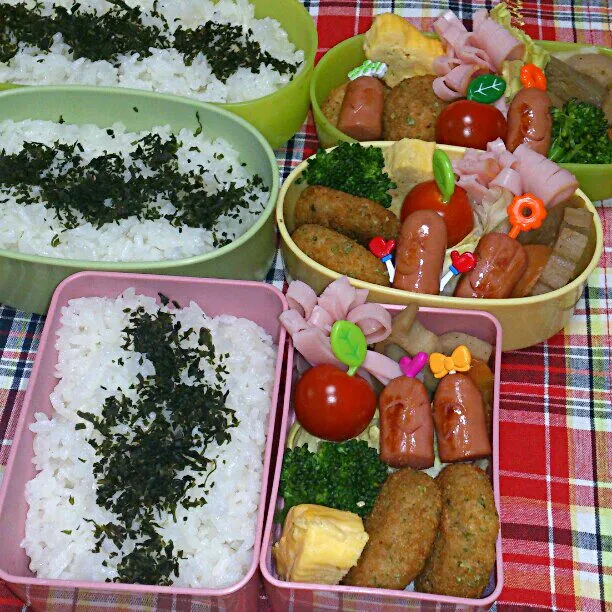 今日は次女の中学校の入学式☆
4/8(火)のみんなの弁当
♪ごぼうメンチカツ
♪ウィンナー
♪卵焼き
♪ブロッコリー
♪ミニトマト
♪花ハム|ふみぃさん