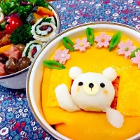 Snapdishの料理写真:オムライス弁当…絶対に怒られるわぁ…>_<