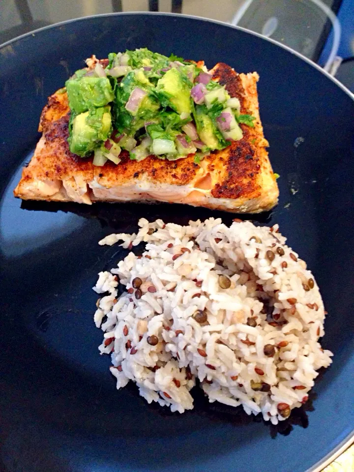 Misquite Salmon with Multi seed rice|marisolさん