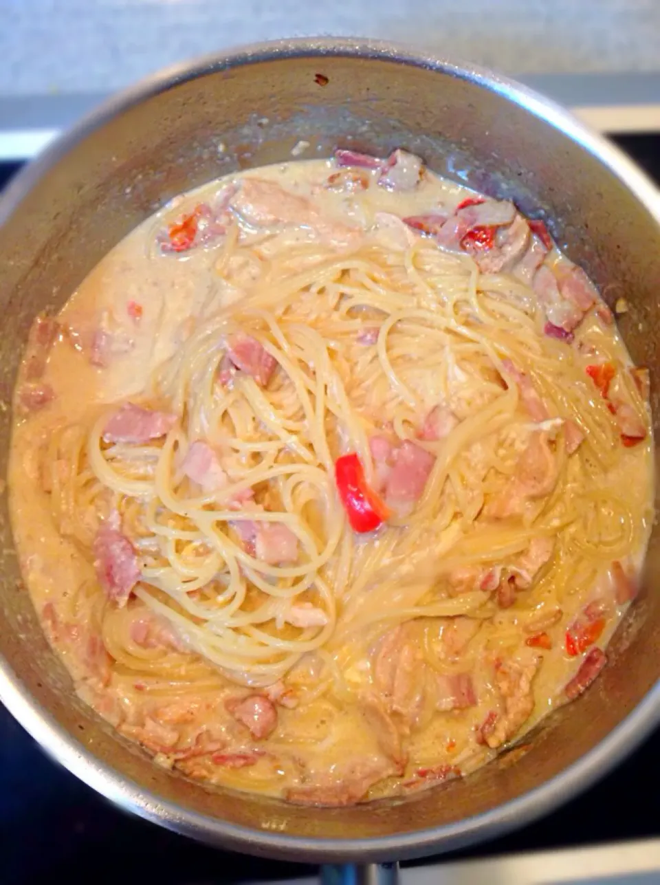 spaghetti w/ cream sauce|Katecc10さん