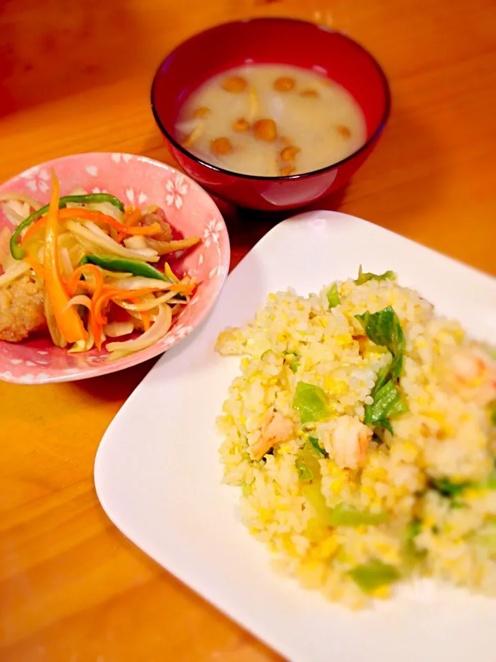 秋刀魚南蛮漬けと海老レタス炒飯|ハルさん