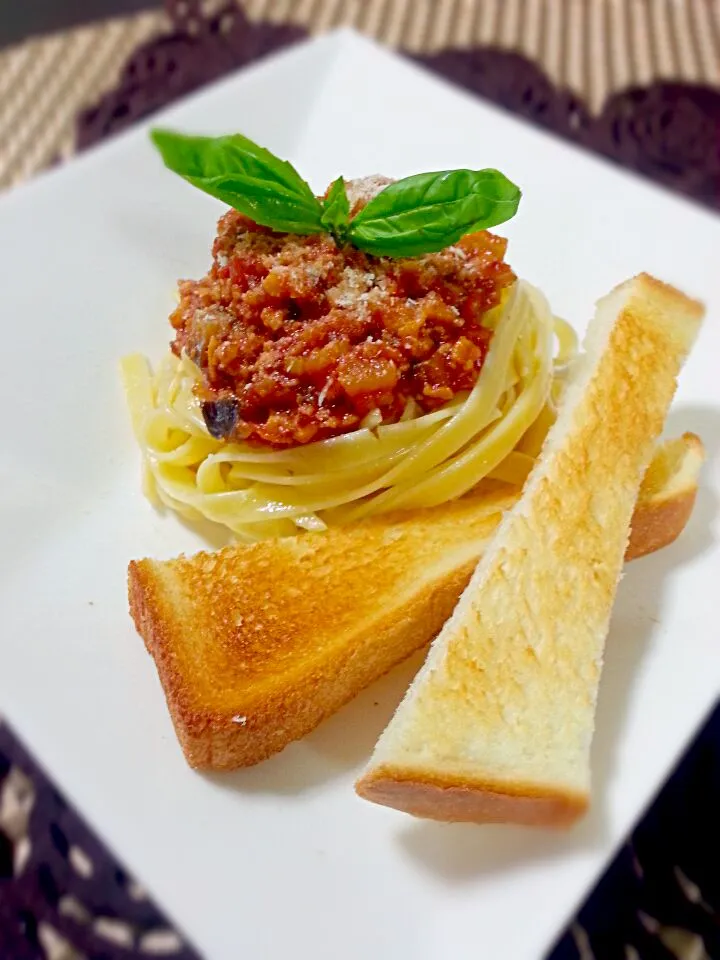 高野豆腐でミートソーススパゲッティ|キンリサさん