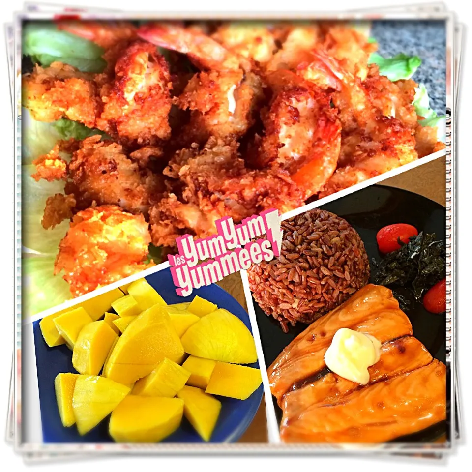 Fried shrimp - Teriyaki Salmon - Thai mango|Rita L'amoritaさん