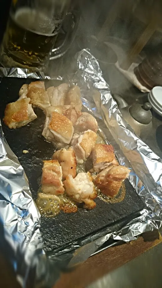 鶏モモ肉一夜干しの溶岩焼き♪*ﾟ|がうママさん