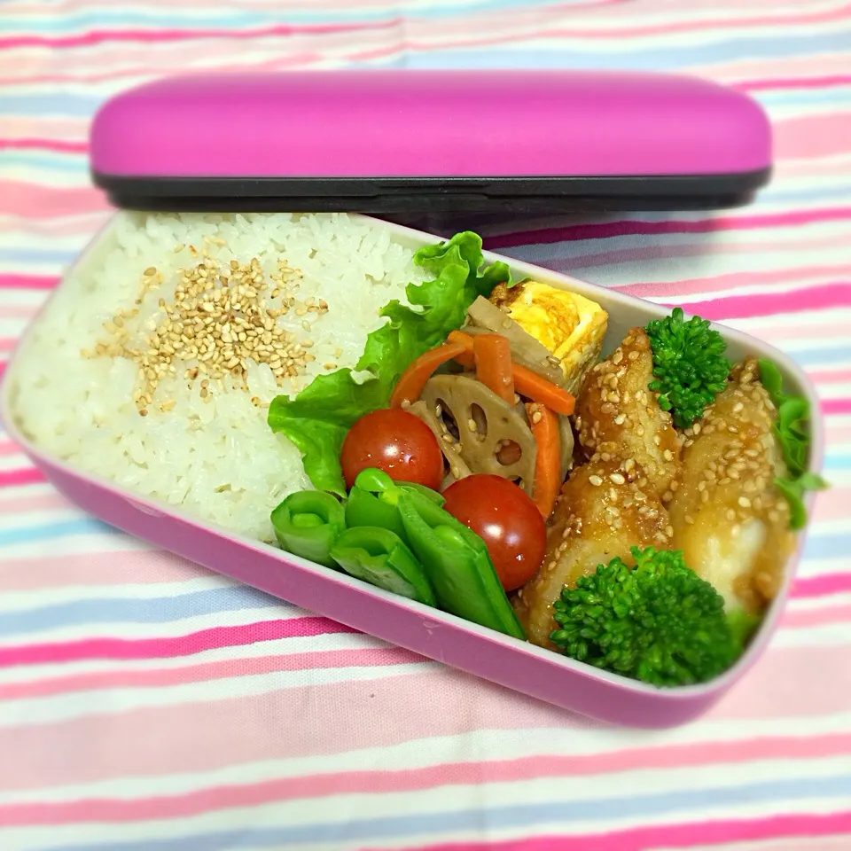 Snapdishの料理写真:4/8 タラの甘辛炒めmy弁当|makkyさん