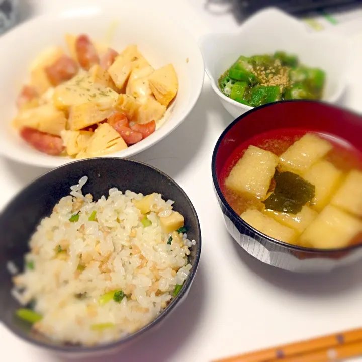 竹の子と小松菜の混ぜご飯|みほちん ◡̈⃝さん