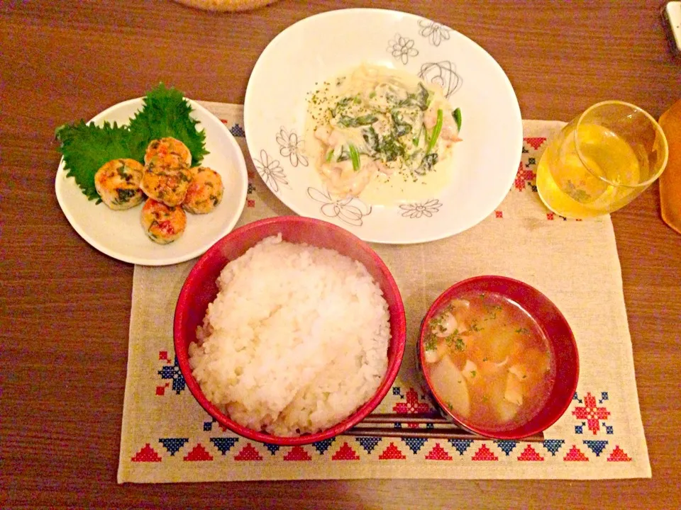 チキンのクリーム煮、大葉つくね、大根とベーコンのスープ|大塚 みえさん