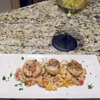 Snapdishの料理写真:Crab Risotto w/ Pan Seared Scallops|Travis Dufreneさん