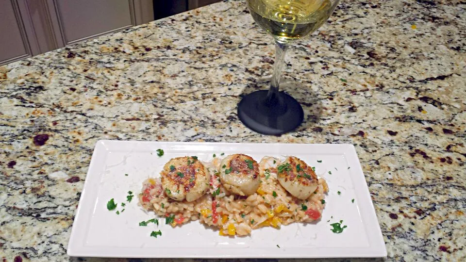 Crab Risotto w/ Pan Seared Scallops|Travis Dufreneさん