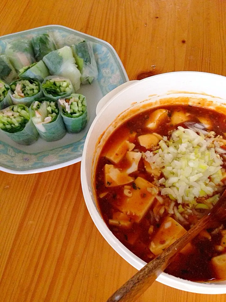 生春巻き＆辛口麻婆豆腐|石川家食卓スナップさん