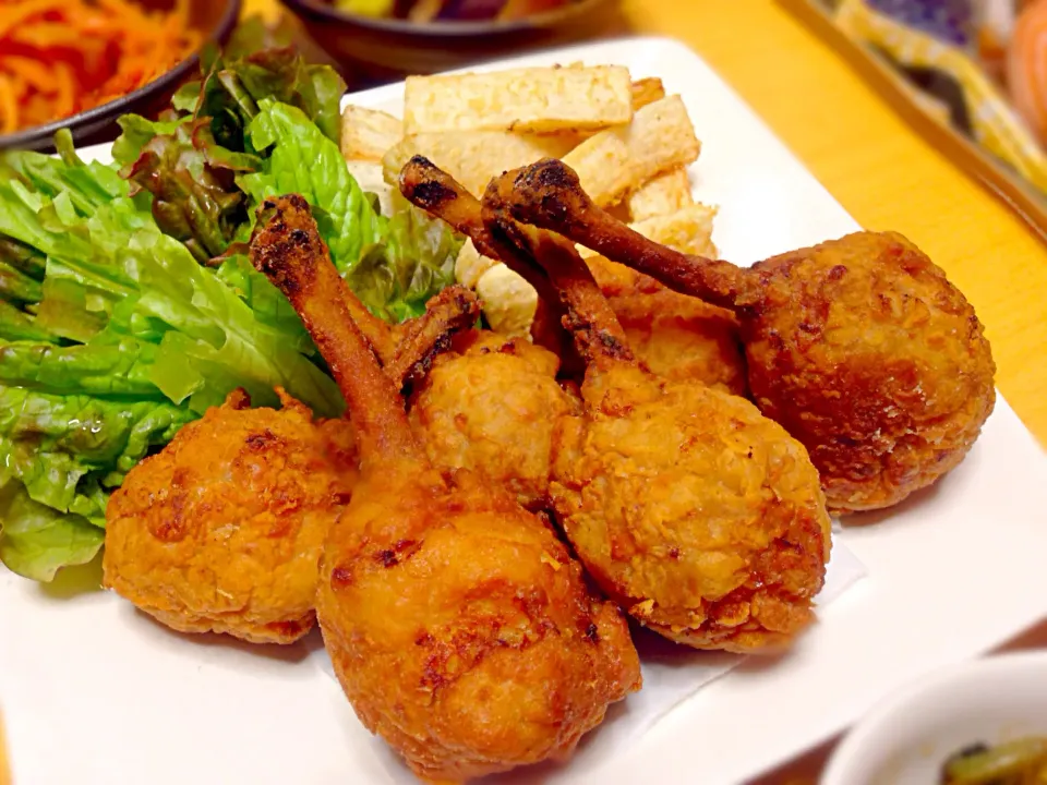 チューリップの醤油麹唐揚げ＆長芋の素揚げ|あいあいさん