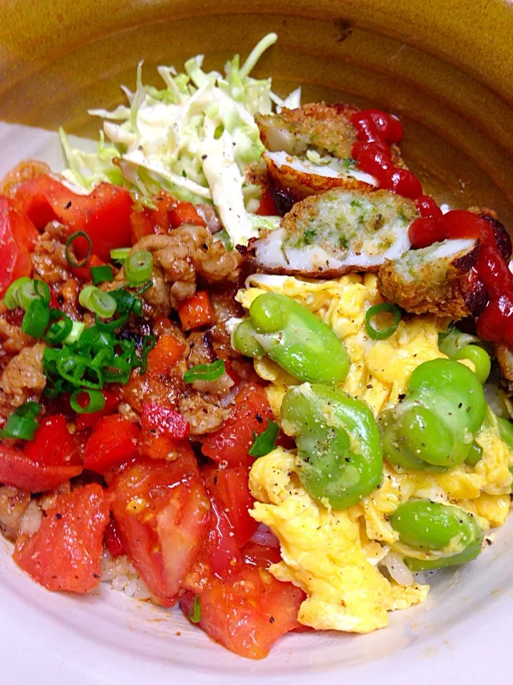 Snapdishの料理写真:腹ぺこ丼♪|ちーちさん