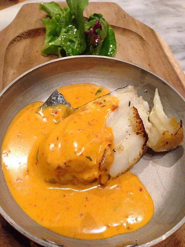 Cod fish with spicy cream sauce|jaszminnyさん