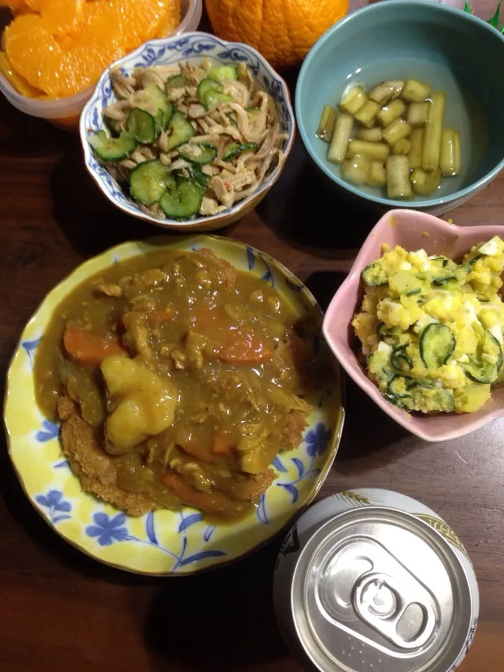 カツカレー さつまいものサラダ等|綾部雅一さん