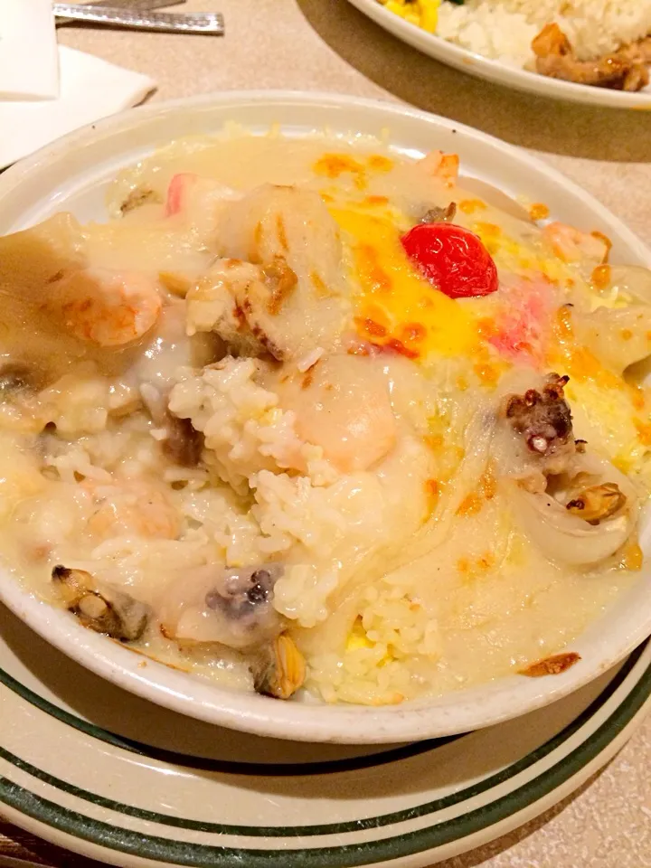 Baked seafood fried rice with cheese|wu poさん