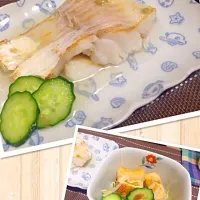 Snapdishの料理写真:白身魚のあんかけ こんがり揚げと梅肉和え|豊田奈々子さん