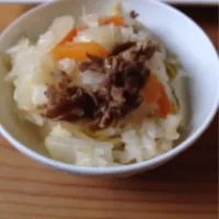 豆もやしと牛肉の炊き込みご飯|ヤンさん