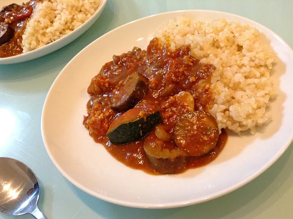 茄子とひき肉の無水カレー|ナカエリさん