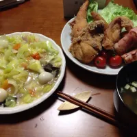 Snapdishの料理写真:八宝菜 唐揚げ|Manamiさん