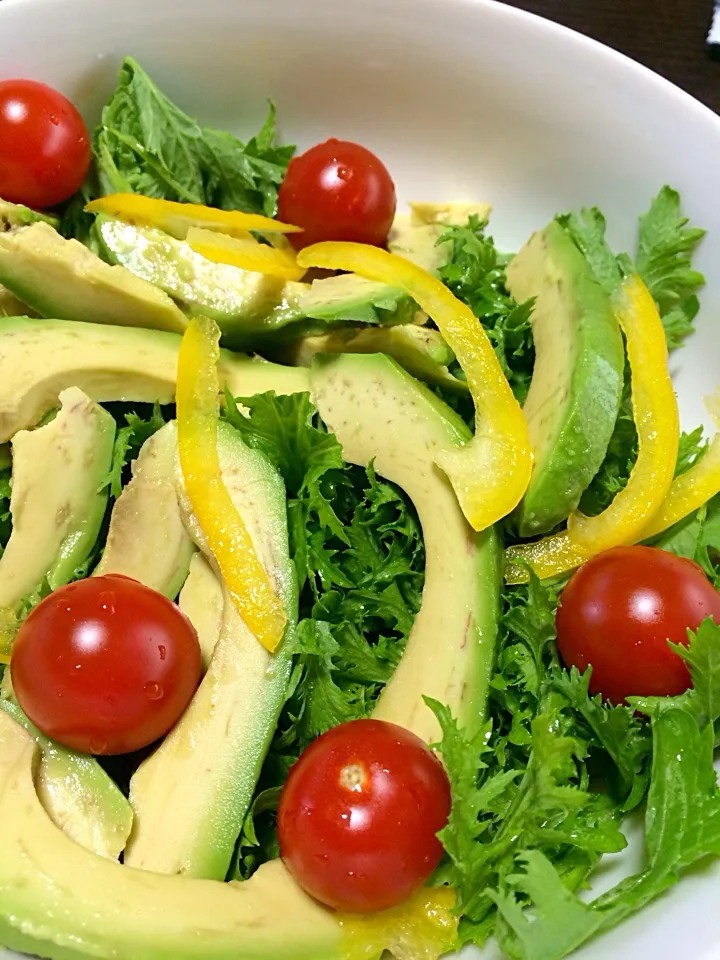 わさび菜とアボカドのサラダ|市さん