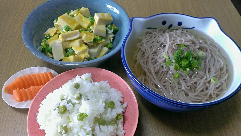 大盛り桜そば定食で昼ごはん|みあこさん