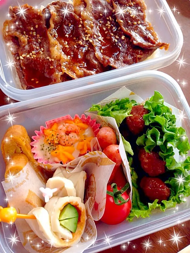 Snapdishの料理写真:息子の塾弁当！|みきさん