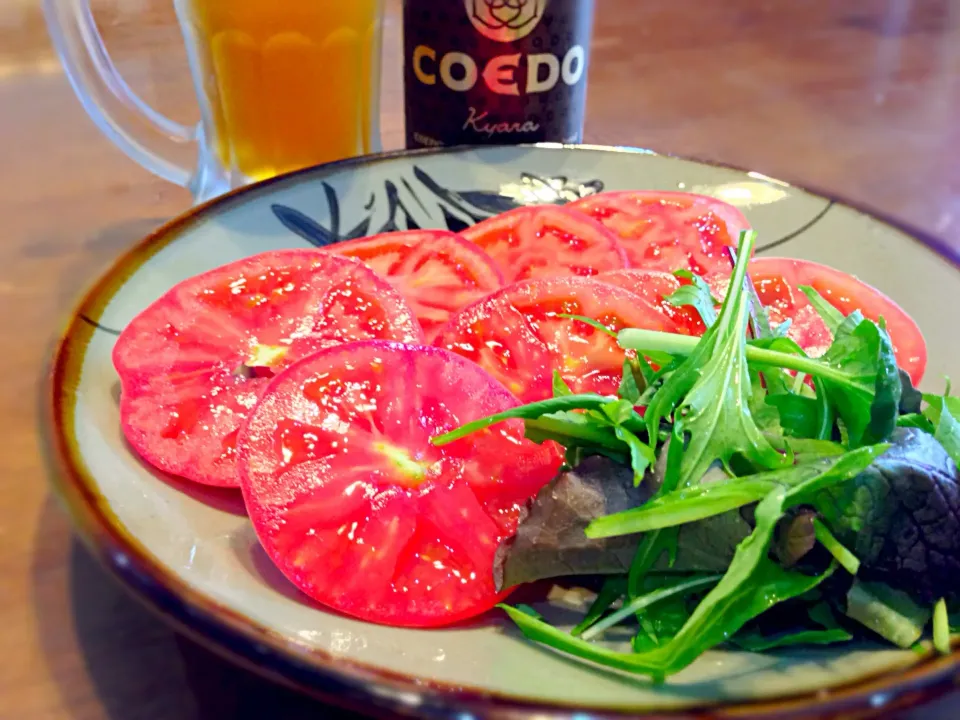 もぎたてトメィトサラダ with クミン仕立てのドレッシン🍅|おかっぴーさん