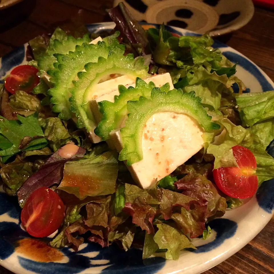 島豆腐のサラダ。今日もあれこれごちそうさまでした（＾∇＾）|しーさん